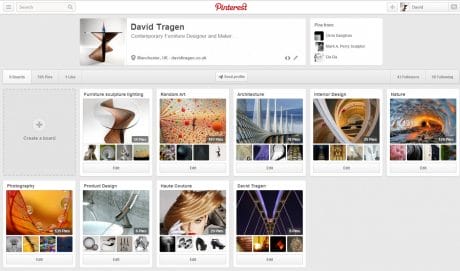 David Tragen Pinterest page