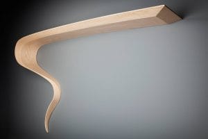 Genie sculptural floating wooden shelf