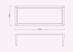 2D technical line drawing